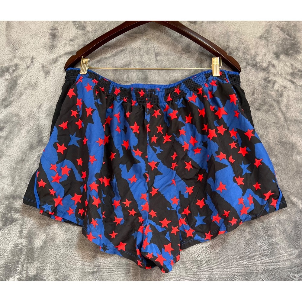 Nike Dri-Fit Running Shorts Womens 2X Black Red 10K American Stars & Stripes - Picture 2 of 10